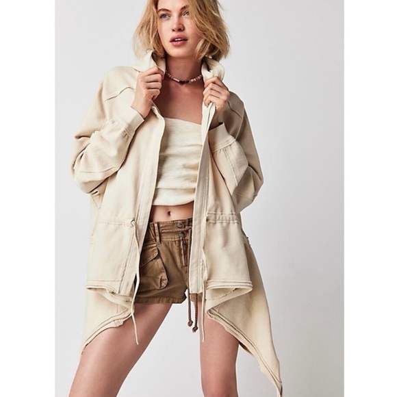 We the Free Emilia Oversized Cardigan Sweater XL Oyster Beige Cream - Picture 5 of 13